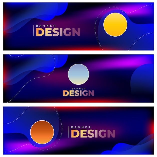 Abstract web banner design vector set templates horizontal header web banner modern abstract cover