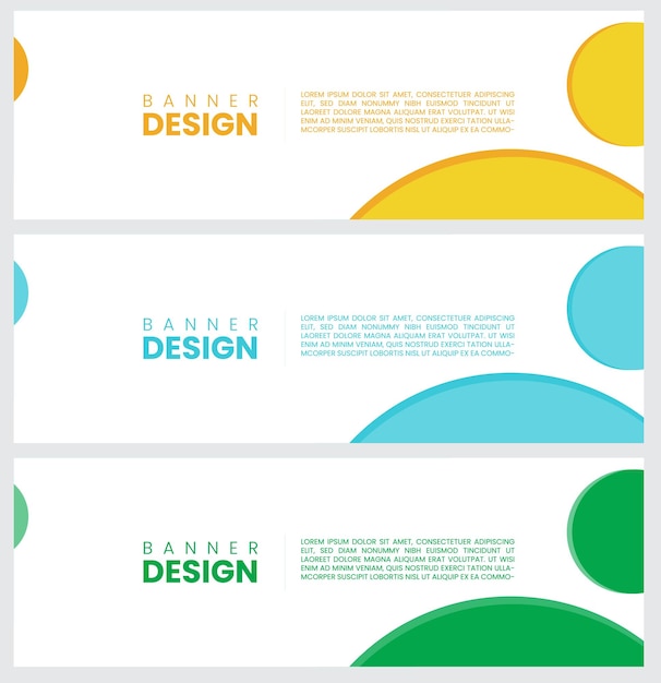 Abstract web banner design vector Set templates horizontal header web banner Modern abstract cover