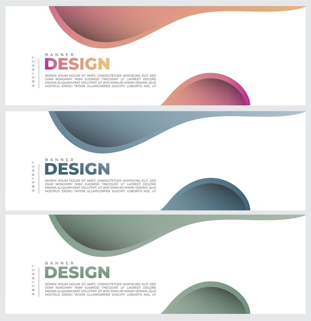 Abstract web banner design vector Set templates horizontal header web banner Modern abstract cover