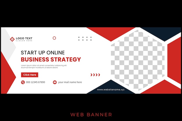 Modello di banner web astratto design della copertina dei social media set o creative business strategy