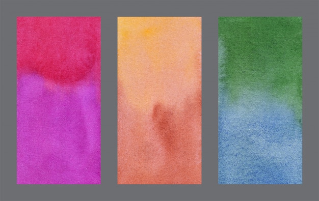 Abstract web banner watercolor texture background set