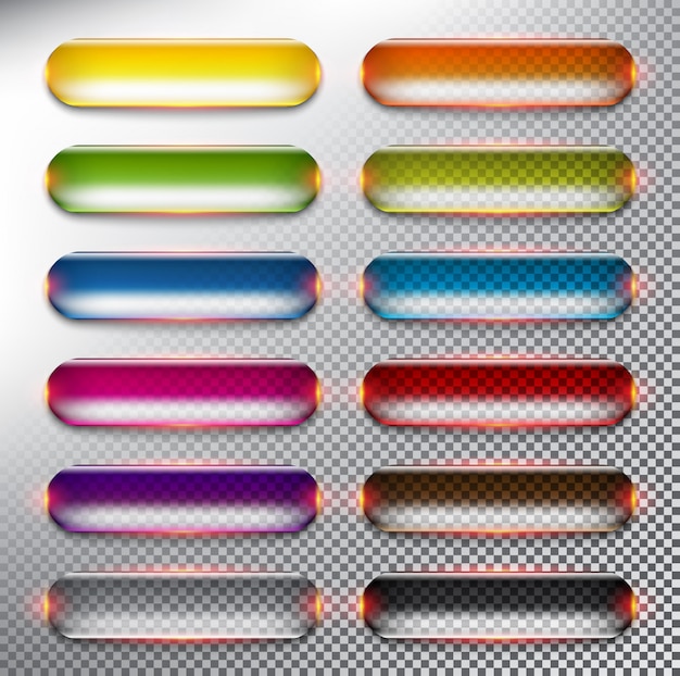abstract   web buttons set of 12. colorful glossy buttons. isolated