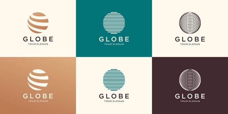 Abstract web Icons and globe logos