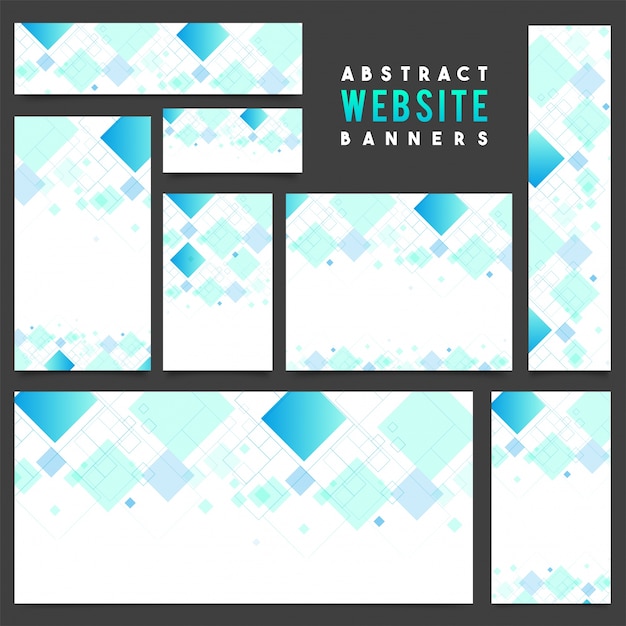 Abstract website banners set.