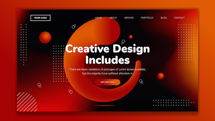 Vector abstract website landing page background