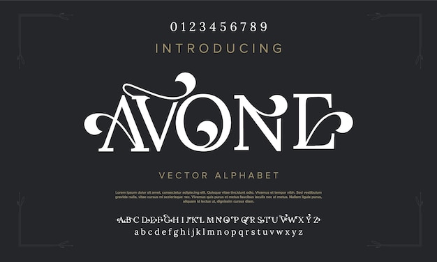 Abstract wedding creative alphabet font Luxury modern urban fonts for logo fashion greeting card