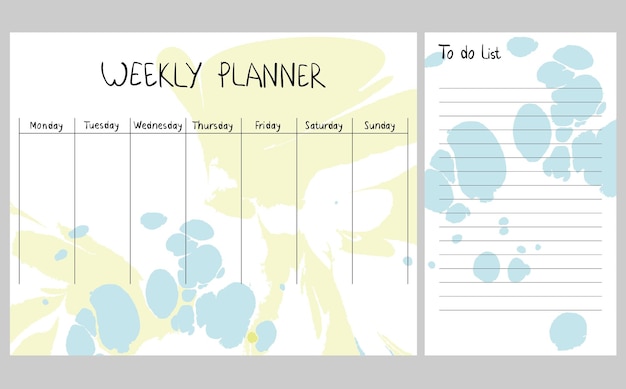 Vector abstract weekly planner