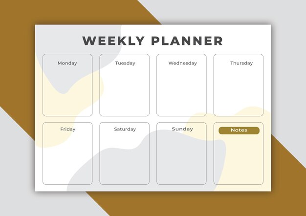 Vector abstract weekly printable timetable and organizer vector