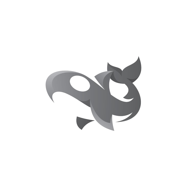 Vector abstract whale orca logo