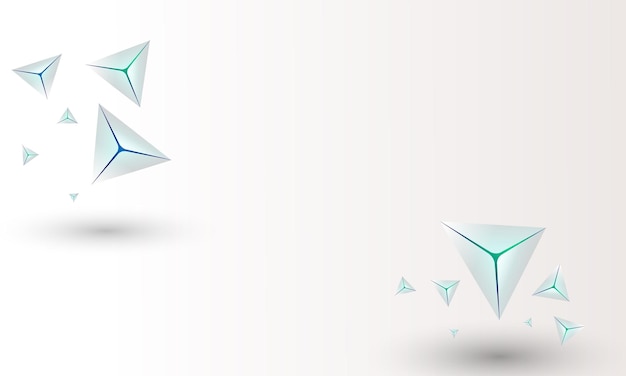 Vector abstract white 3d triangle shapes background. illustration vector design digital technology concept.