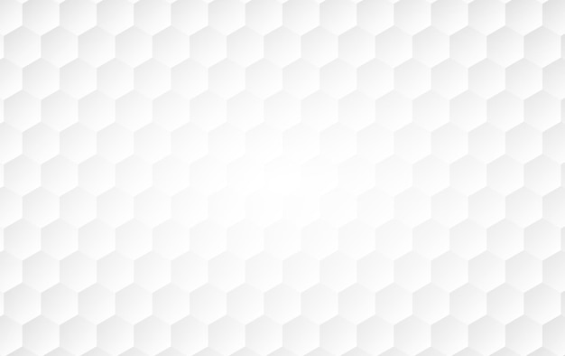 Sfondo bianco astratto di superficie goffrata esagonale, concetto di modello moderno a nido d'ape, stile creativo di luci e ombre. colore sfumato pulito minimo della maglia geometrica per l'illustrazione di wallpaper.vector