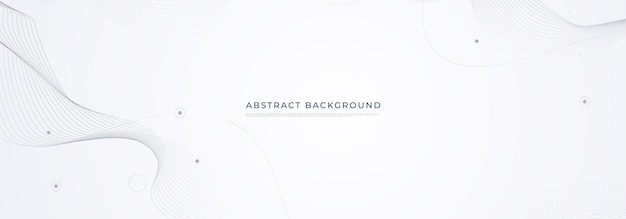 Abstract White background Modern gradient gray banner with wave curve line dot elements Elegant concept for technology network and future business vector illustration