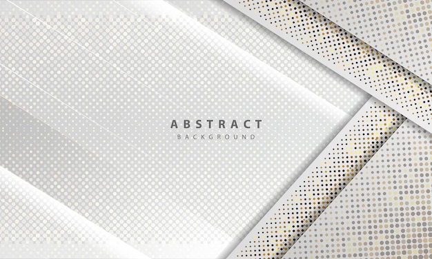 抽象的な白い背景ベクトル。エレガントなコンセプトデザインベクトル。シルバーのキラキラドット要素の装飾が施されたテクスチャー。