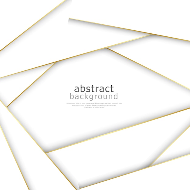 Abstract white background with golden lines vector