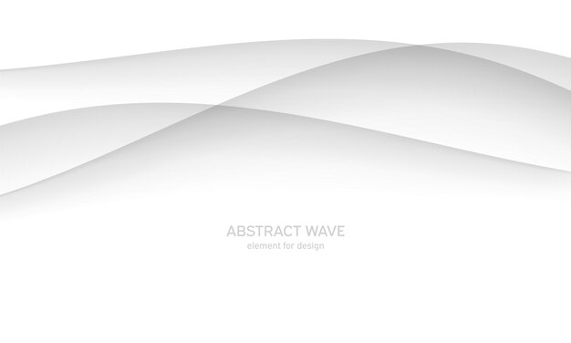 Абстрактный белый фон с гладкими серыми линиями волн. Современная роскошь и мода.