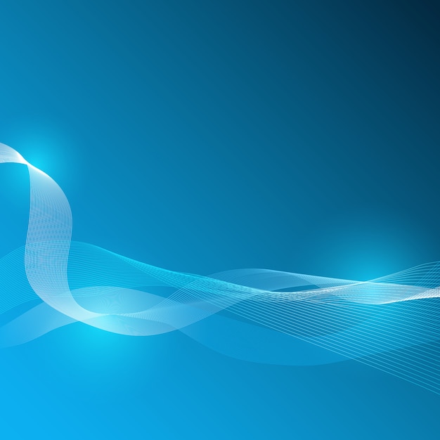 Abstract white blue dynamic lines with background vector