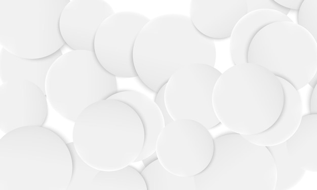 Abstract white circle overlapping layer. Simple vector illustration for banner website.