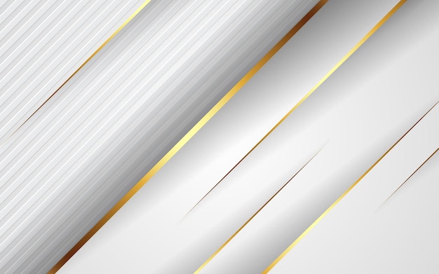 Abstract white dimension texture with golden line shadow background eps10 vector