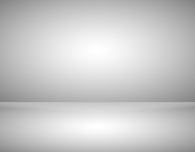 Abstract white empty room, niche with white wall, floor, ceiling, dark side without any textures, box top view colorless 3d illustration.