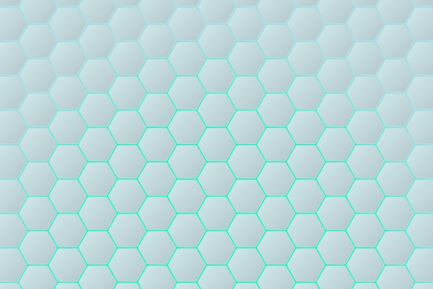 Abstract white geometric background design hexagon backdrop with gradient backlight