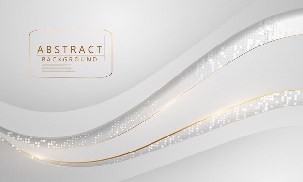 Abstract white gold background poster beauty with dynamic. technology network