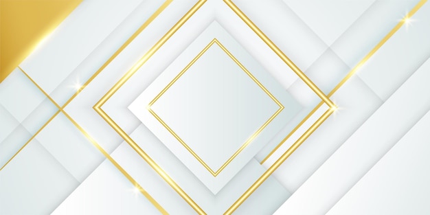 Astratto sfondo bianco e oro con fili d'oro, onde e linee. design per biglietto di auguri, menu, modello di social media, brochure, copertina, biglietto da visita e design di presentazione.