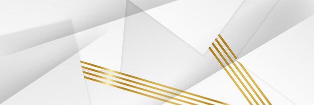 Abstract white and gold banner background vector illustration