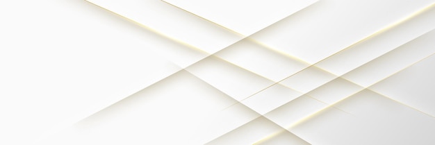 Abstract white and gold banner background vector illustration