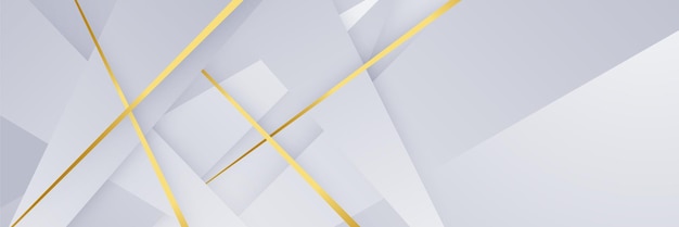 Abstract white gold lines background banner