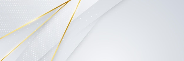 Abstract white and gold luxury banner background