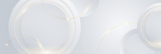 Abstract white and gold luxury banner background