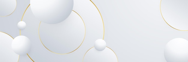 Abstract white and gold luxury banner background