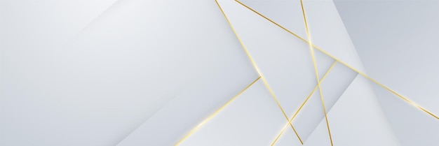 Abstract white and gold luxury banner background