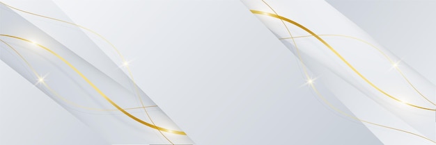 Abstract white and gold luxury banner background