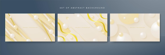 Abstract white and gold shapes background