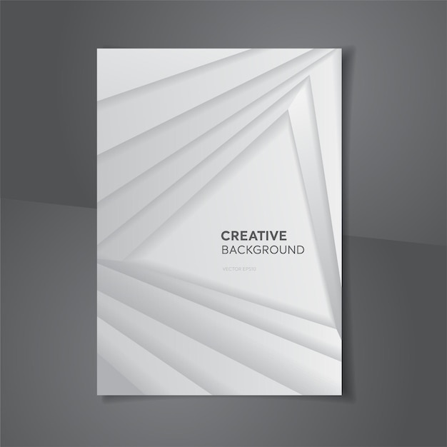 Abstract white gray annual report book cover design background A4 proportion