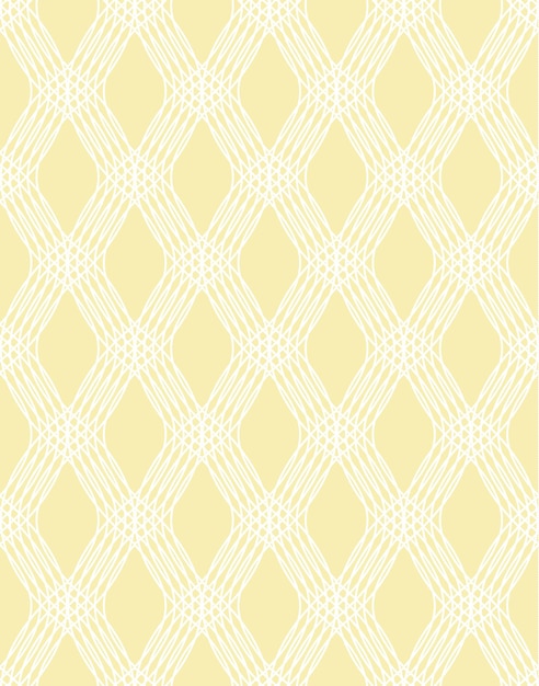 ベクトル 黄色い背景の抽象的な白い線のシームレスパターン