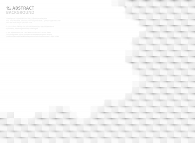 Abstract white paper cut background design of free space.