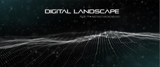 abstract white particle background. flow wave with dot landscape. digital data structure. future mesh or sound grid. pattern point visualization.