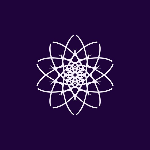 abstract white and purple floral mandala logo suitable for elegant and luxury ornamental symbol