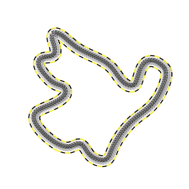 Vector abstract white race track map