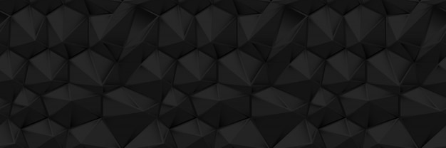 Triangolo nero poligonale ampio astratto