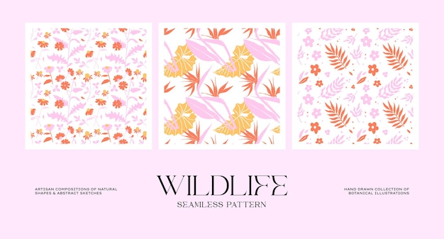 Abstract wildlife seamless pattern collection to suit your branding identity our packaging design