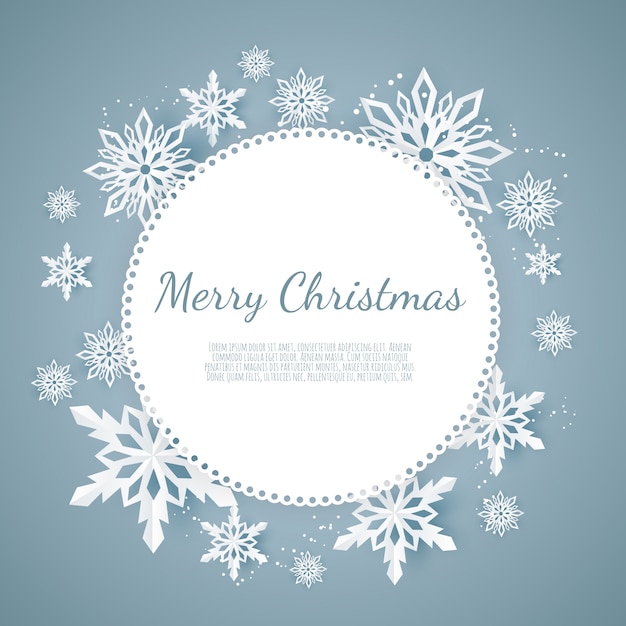 Abstract winter design with snowflakes and space for text,