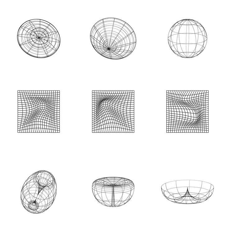 Abstract wireframe background set