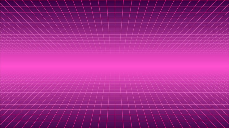 Vector abstract wireframe landscape 1980s style retro futuristic vector grid technology neon background