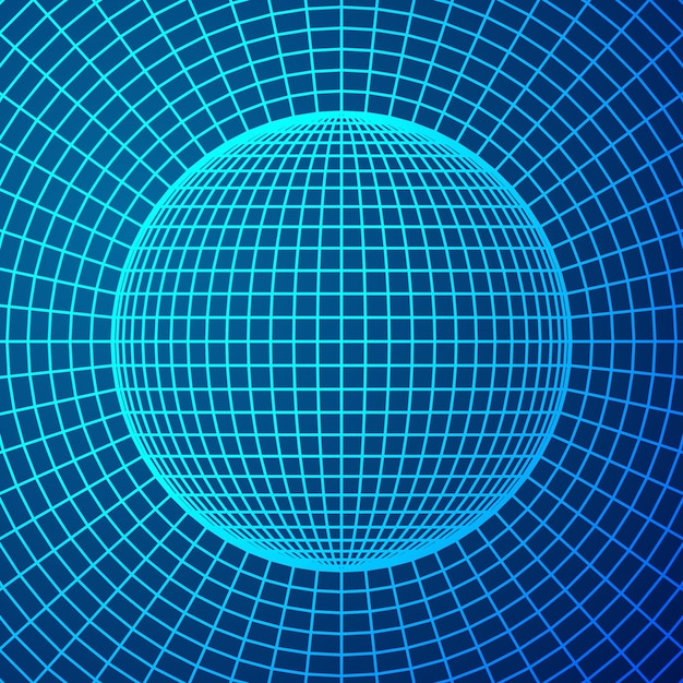 Vector abstract wireframe sphere. vector technology background. connection design template.