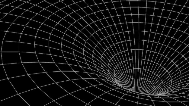 Abstract wireframe tunnel Vector wormhole 3D portal Futuristische fantasie trechter