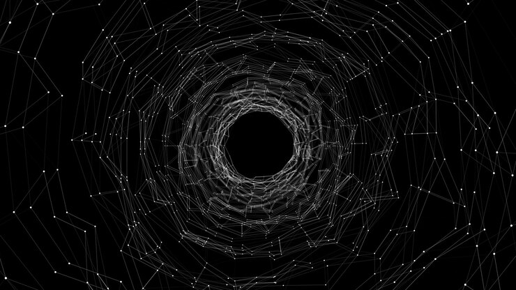 Vector abstract wireframe tunnel vector wormhole 3d portal grid futuristic fantasy funnel