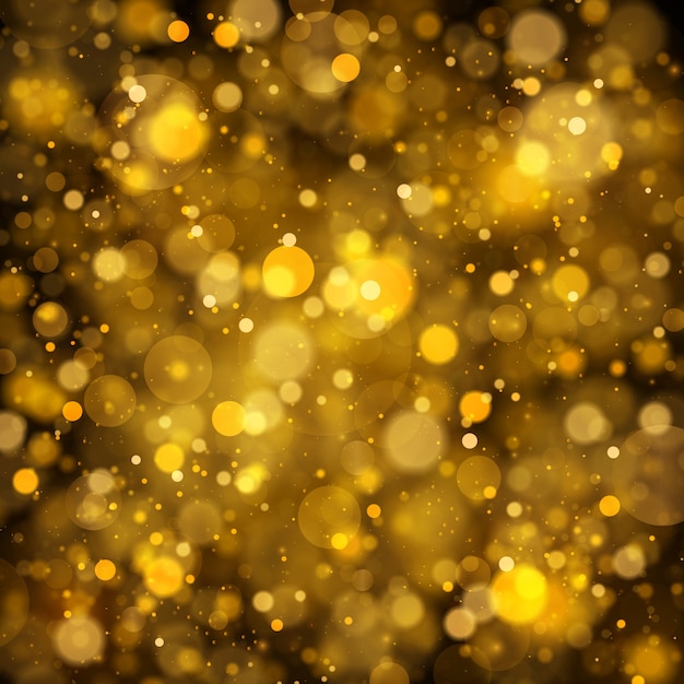 Vector abstract with gold bokeh effect. dust particles.